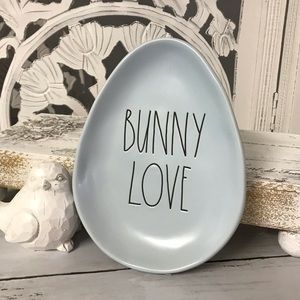 Rae Dunn Ceramic Display Plate “Bunny Love”, Pale Blue, Trinket Tray, Spring